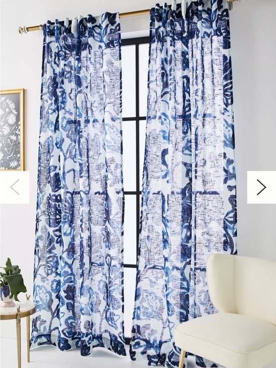 Anthropologie Other - Blue Floral Sheer  Curtains ‼️SOLD OUT ONLINE‼️